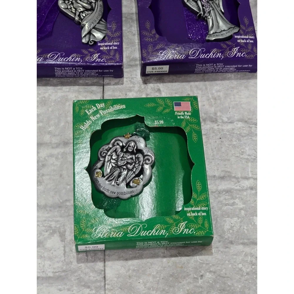 Gloria Duchin Angel Ornaments Set‎ of 5 Love Miracles Strength Possibilities New